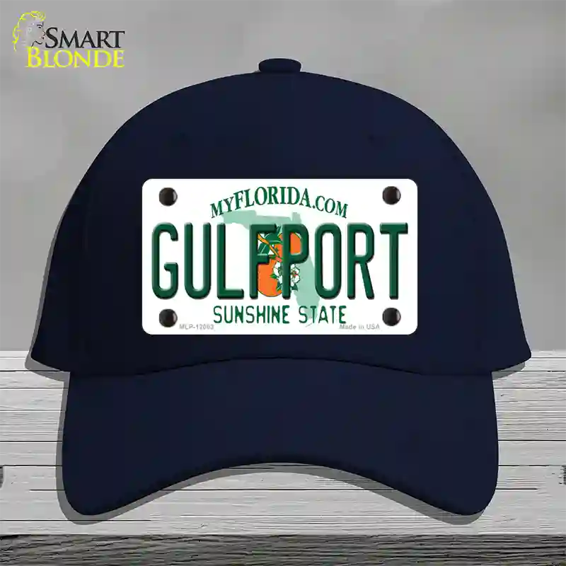 Florida Gulfport Novelty License Plate Hat Cotton / Navy