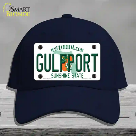 Florida Gulfport Novelty License Plate Hat Cotton / Navy