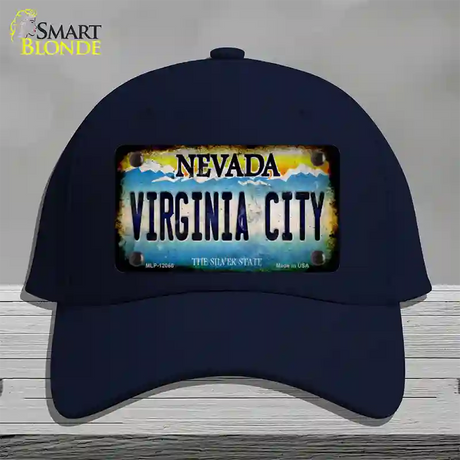 Nevada Virginia City Novelty License Plate Hat Cotton / Navy