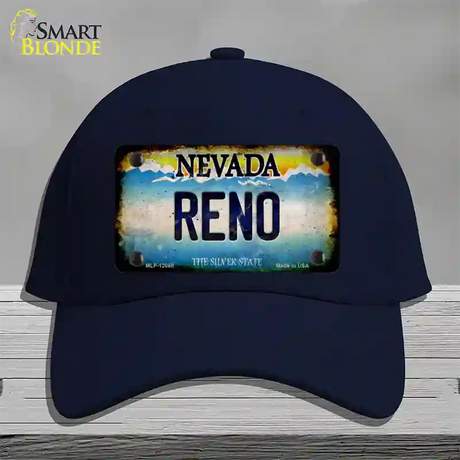 Nevada Reno Novelty License Plate Hat Cotton / Navy