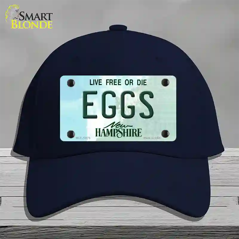 Eggs New Hampshire State Novelty License Plate Hat Cotton / Navy