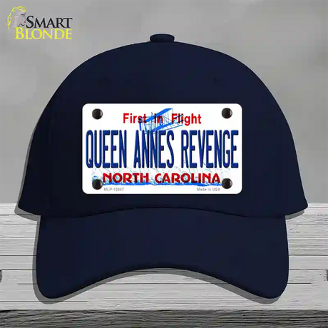 Queen Annes Revenge North Carolina State Novelty License Plate Hat Cotton / Navy