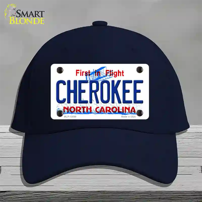 Cherokee North Carolina State Novelty License Plate Hat Cotton / Navy