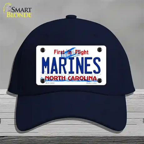 Marines North Carolina State Novelty License Plate Hat Cotton / Navy