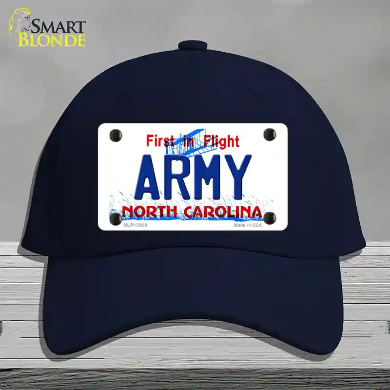 Army North Carolina State Novelty License Plate Hat Cotton / Navy