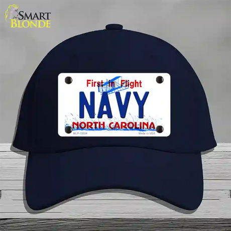 Navy North Carolina State Novelty License Plate Hat Cotton / Navy