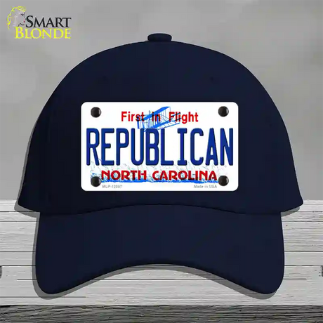 Republican North Carolina State Novelty License Plate Hat Cotton / Navy