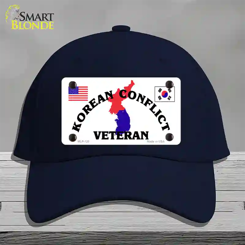 Korean Conflict Veteran Novelty License Plate Hat Cotton / Navy