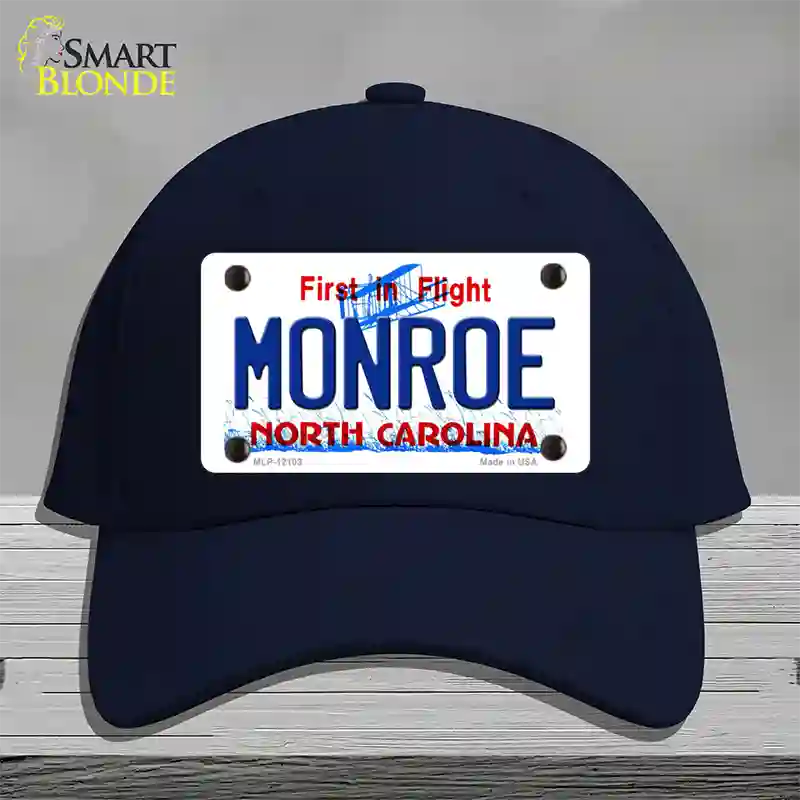 Monroe North Carolina State Novelty License Plate Hat Cotton / Navy