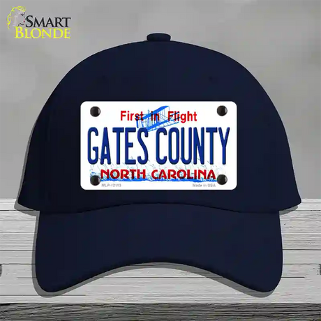 Gates County North Carolina State Novelty License Plate Hat Cotton / Navy