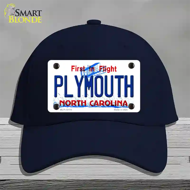 Plymouth North Carolina State Novelty License Plate Hat Cotton / Navy