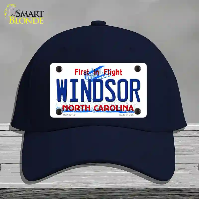 Windsor North Carolina State Novelty License Plate Hat Cotton / Navy