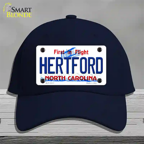 Hertford North Carolina State Novelty License Plate Hat Cotton / Navy