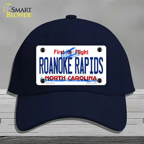 Roanoke Rapids North Carolina State Novelty License Plate Hat Cotton / Navy