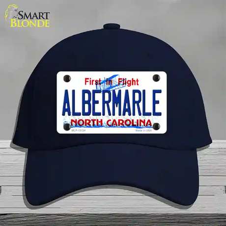 Albermarle North Carolina State Novelty License Plate Hat Cotton / Navy