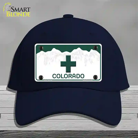 Marajuana Cross Colorado Novelty License Plate Hat Cotton / Navy