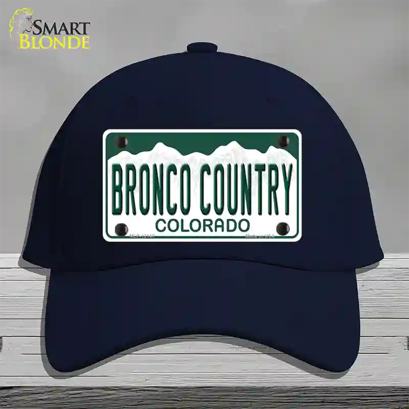 Bronco Country Colorado Novelty License Plate Hat Cotton / Navy