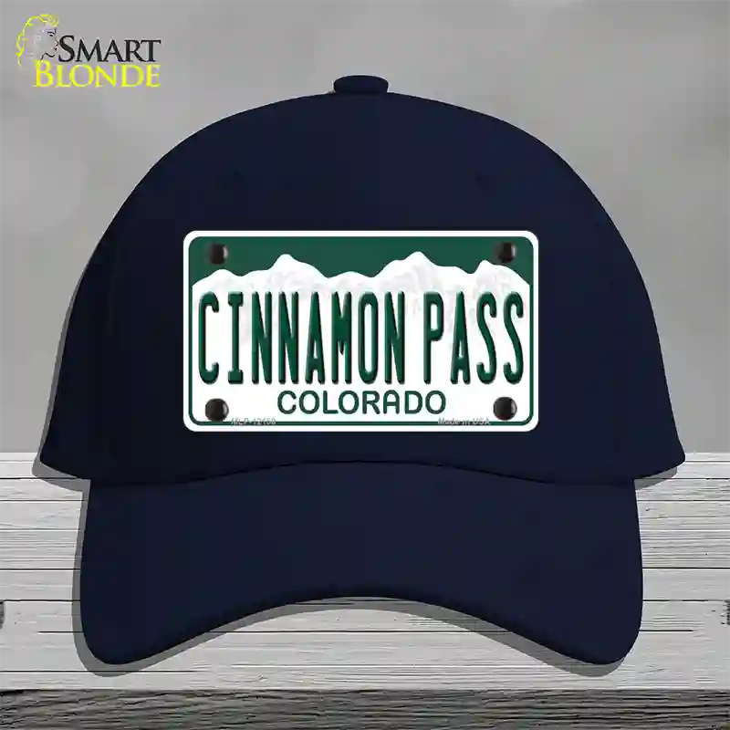 Cinnamon Pass Colorado Novelty License Plate Hat Cotton / Navy