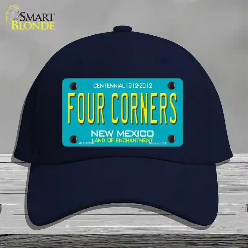 Four Corners Teal New Mexico Novelty License Plate Hat Cotton / Navy