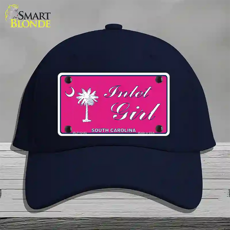 Inlet Girl SC Pink Novelty License Plate Hat Cotton / Navy