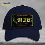 Four Corners New Mexico Black Novelty License Plate Hat Cotton / Navy