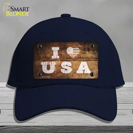 I Love USA Novelty License Plate Hat Cotton / Navy