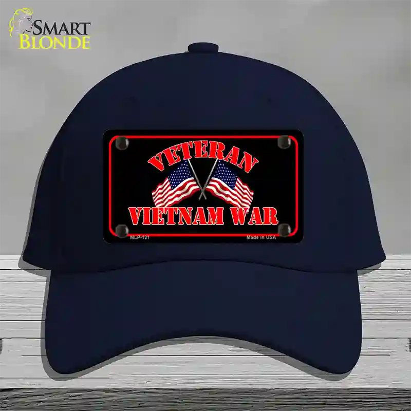 Vietnam War Veteran Novelty License Plate Hat Cotton / Navy