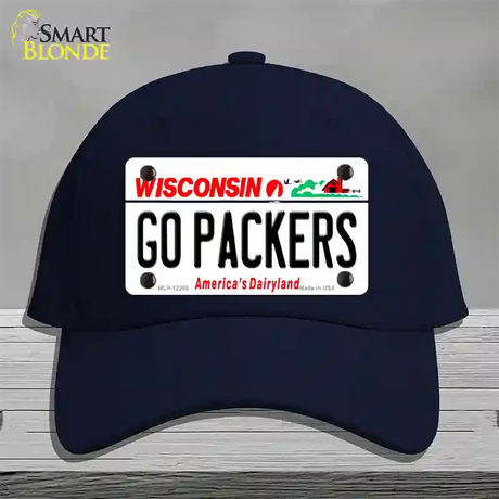 Go Packers Wisconsin Novelty License Plate Hat Cotton / Navy