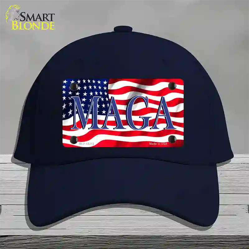 MAGA Flag Novelty License Plate Hat Cotton / Navy