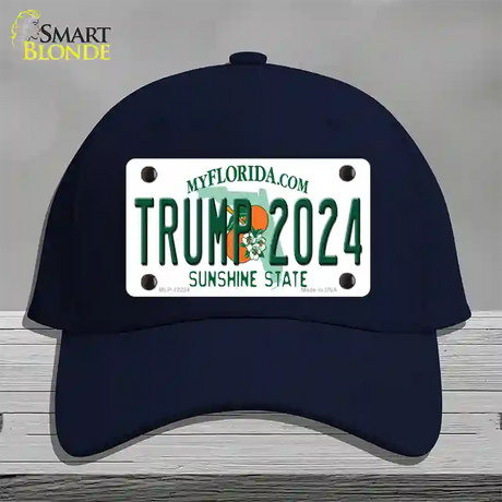 Trump 2024 Florida Novelty License Plate Hat Cotton / Navy