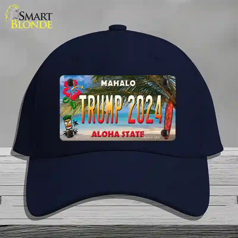 Trump 2024 Hawaii Novelty License Plate Hat Cotton / Navy