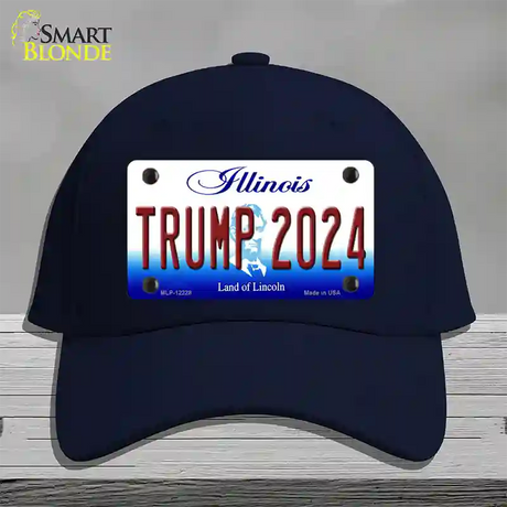 Trump 2024 Illinois Novelty License Plate Hat Cotton / Navy