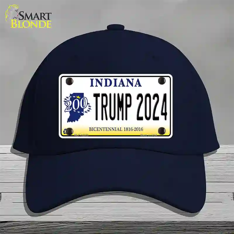 Trump 2024 Indiana Novelty License Plate Hat Cotton / Navy