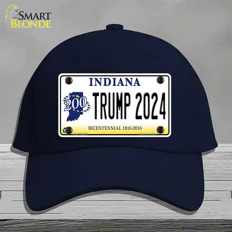 Trump 2024 Indiana Novelty License Plate Hat Cotton / Navy