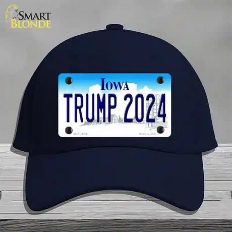 Trump 2024 Iowa Novelty License Plate Hat Cotton / Navy