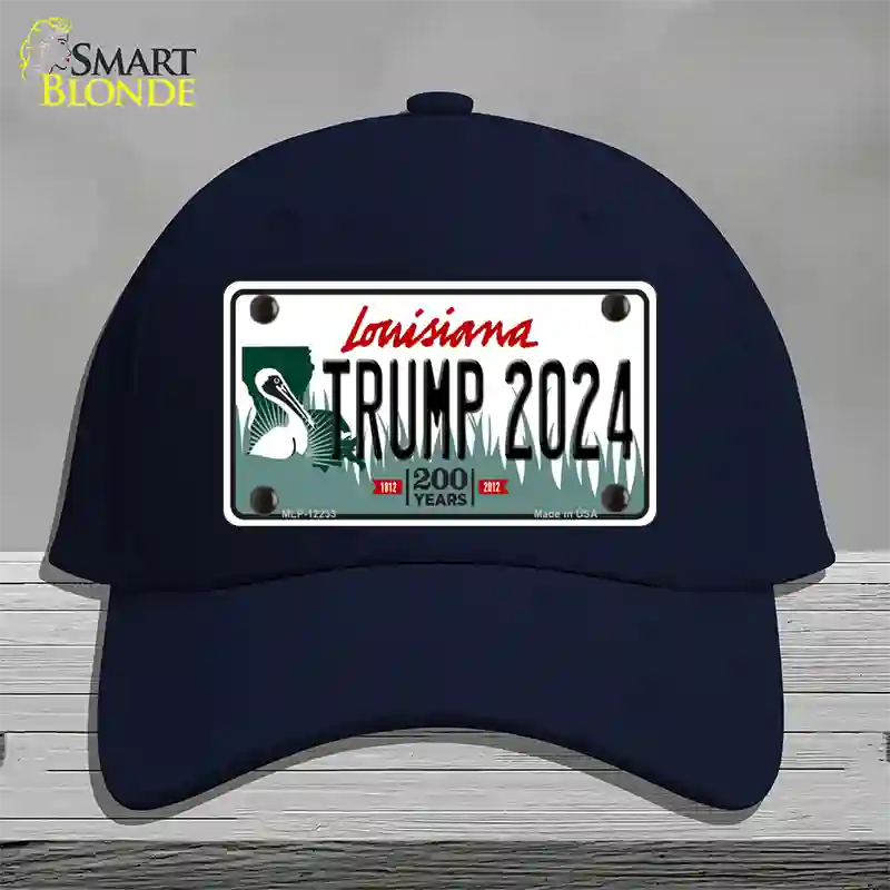 Trump 2024 Louisiana Novelty License Plate Hat Cotton / Navy