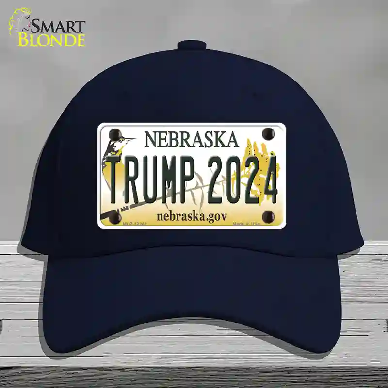 Trump 2024 Nebraska Novelty License Plate Hat Cotton / Navy