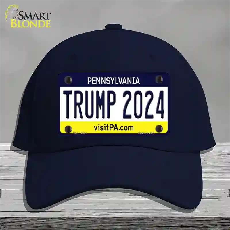 Trump 2024 Pennsylvania Novelty License Plate Hat Cotton / Navy