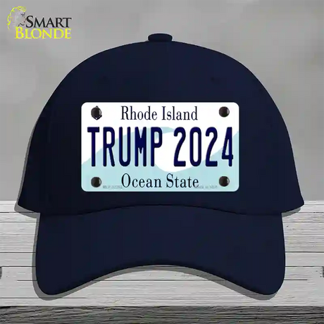 Trump 2024 Rhode Island Novelty License Plate Hat Cotton / Navy