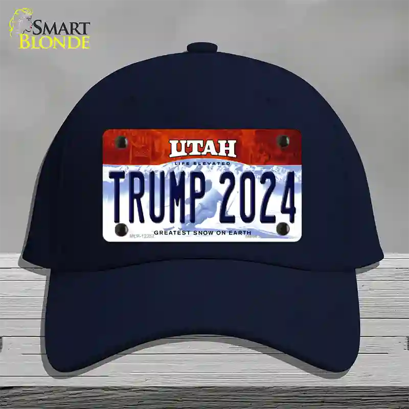 Trump 2024 Utah Novelty License Plate Hat Cotton / Navy