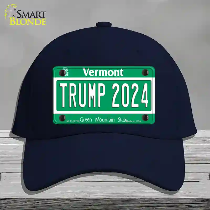 Trump 2024 Vermont Novelty License Plate Hat Cotton / Navy