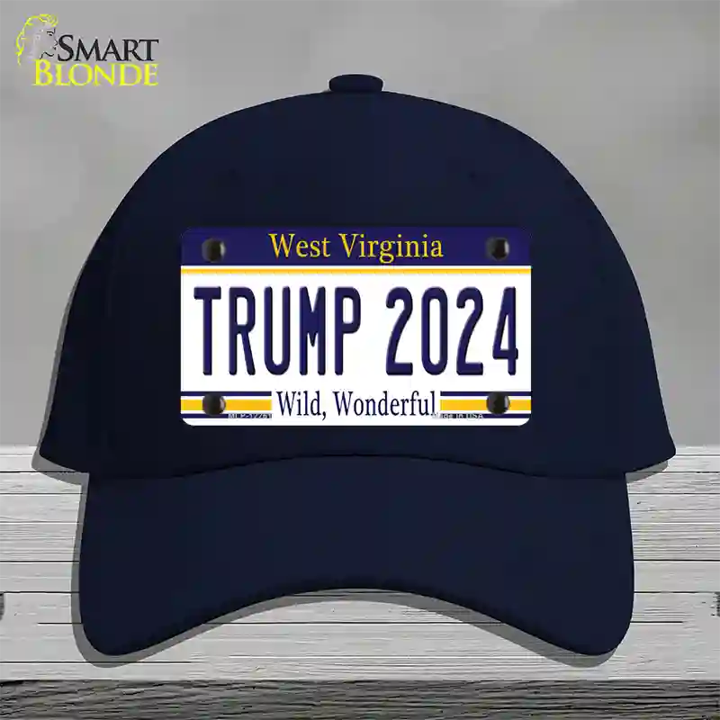 Trump 2024 West Virginia Novelty License Plate Hat Cotton / Navy