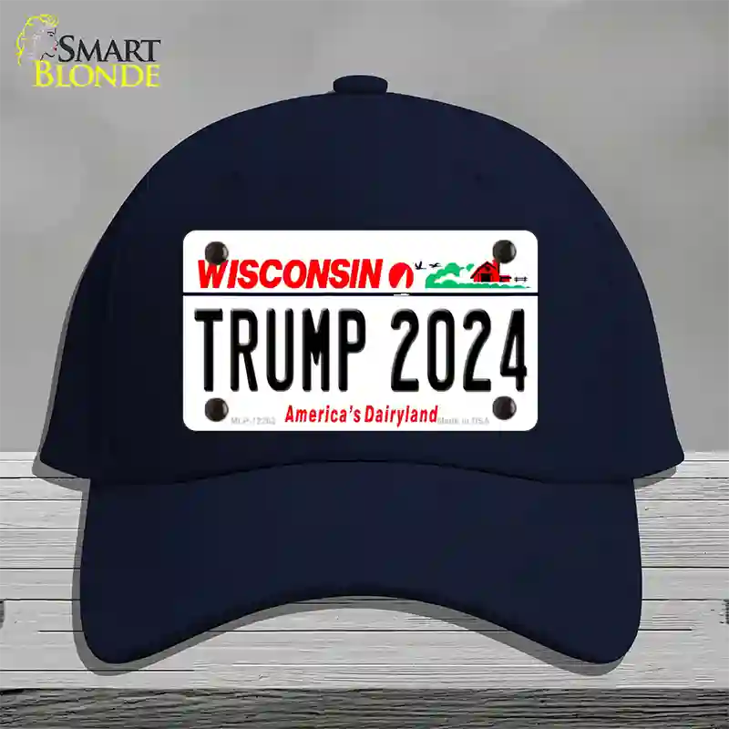 Trump 2024 Wisconsin Novelty License Plate Hat Cotton / Navy