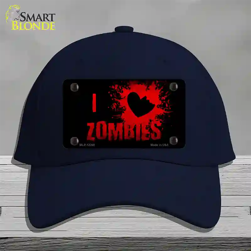 I Love Zombies Novelty License Plate Hat Cotton / Navy