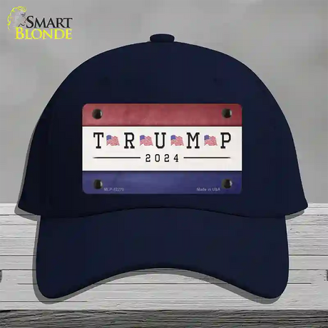 Trump 2024 USA Flag Novelty License Plate Hat Cotton / Navy