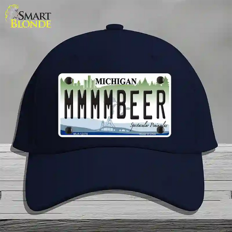 Michigan MMMMBeer Novelty License Plate Hat Cotton / Navy