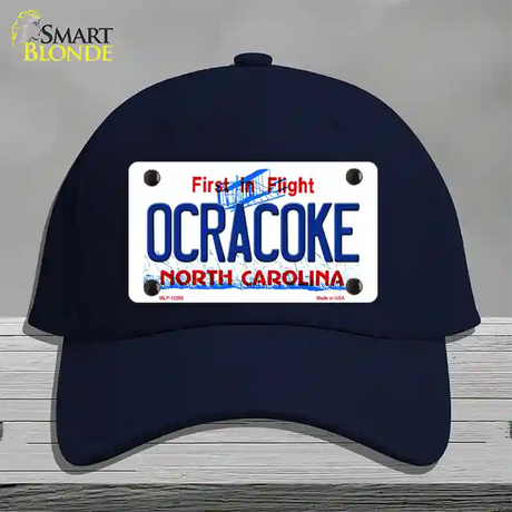 Ocracoke North Carolina Novelty License Plate Hat Cotton / Navy