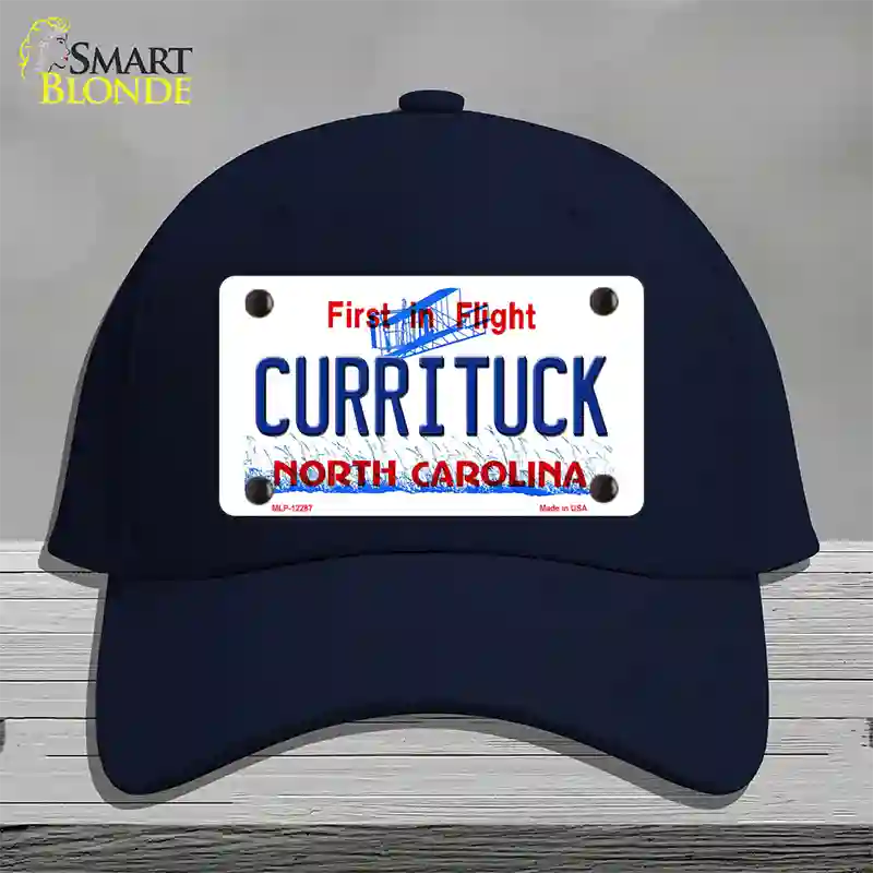 Currituck North Carolina Novelty License Plate Hat Cotton / Navy