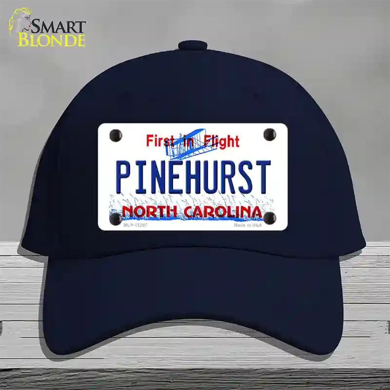 North Carolina Pinehurst Novelty License Plate Hat Cotton / Navy