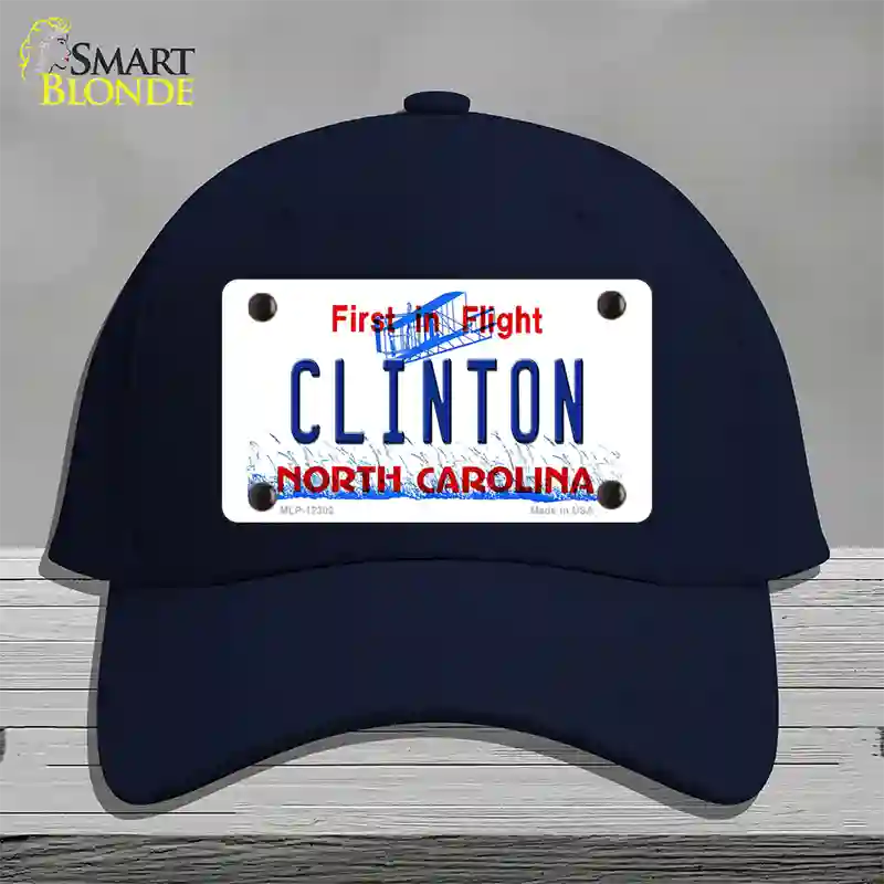 North Carolina Clinton Novelty License Plate Hat Cotton / Navy